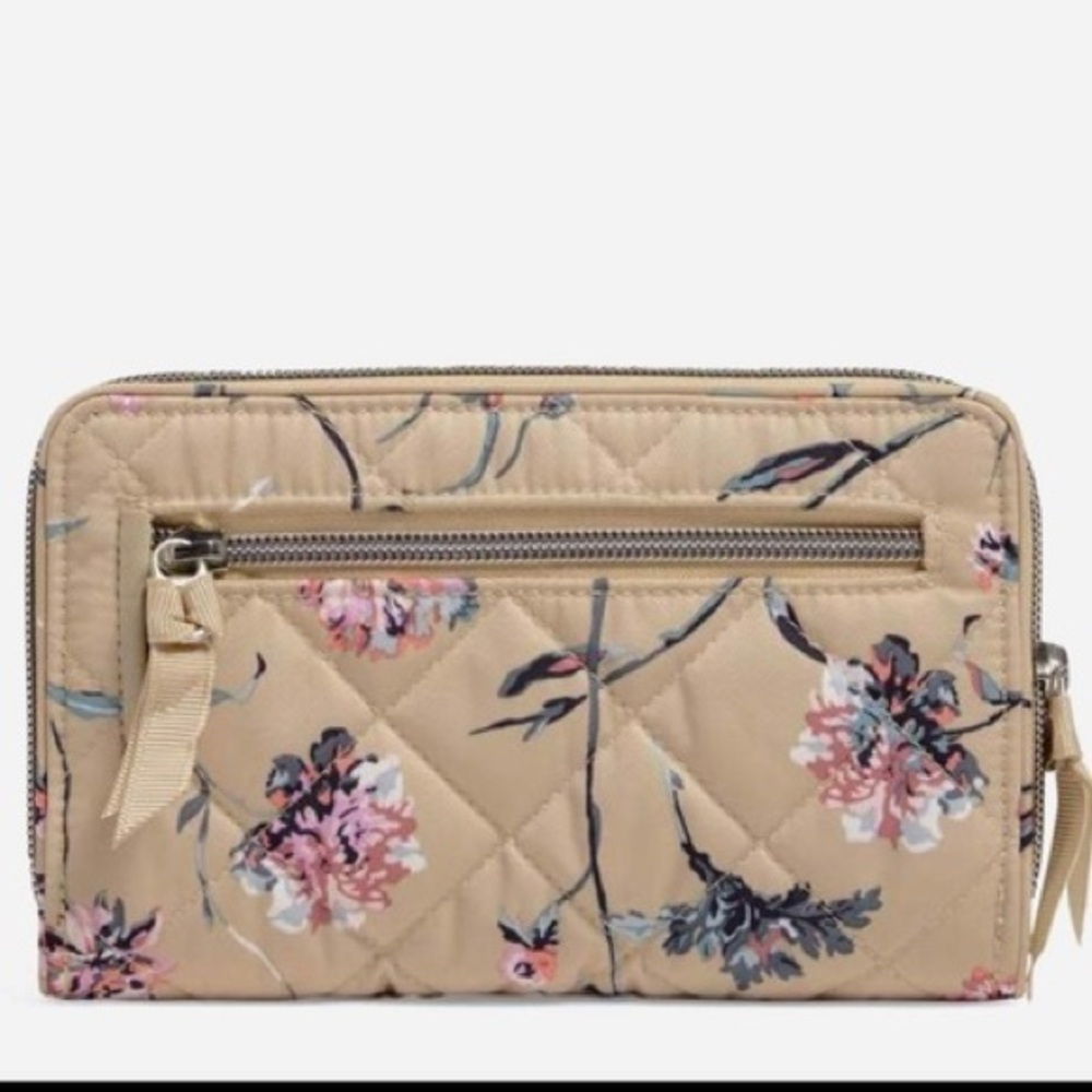 Vera Bradley Beige Floral Zip Wristlet - Picture 3 of 6